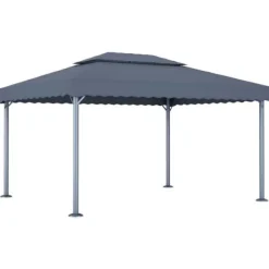 Hot The Living Store pavillon med LED-lyskæder 400x300 cm aluminium antracitgrå - Festtelte & havepavilloner Telte & Lysthuse