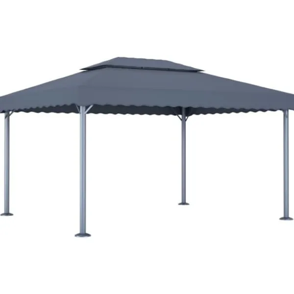 Hot The Living Store pavillon med LED-lyskæder 400x300 cm aluminium antracitgrå - Festtelte & havepavilloner Telte & Lysthuse