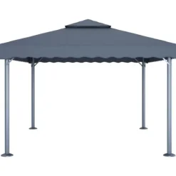 Hot The Living Store pavillon med LED-lyskæder 400x300 cm aluminium antracitgrå - Festtelte & havepavilloner Telte & Lysthuse