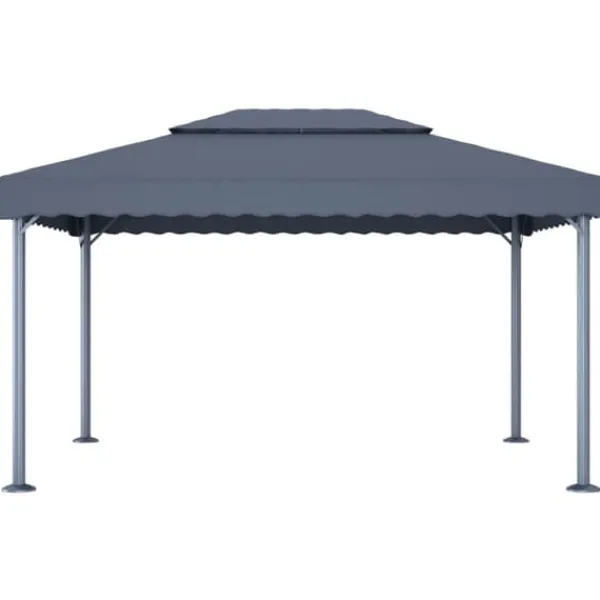 Hot The Living Store pavillon med LED-lyskæder 400x300 cm aluminium antracitgrå - Festtelte & havepavilloner Telte & Lysthuse