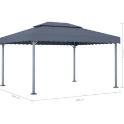 Hot The Living Store pavillon med LED-lyskæder 400x300 cm aluminium antracitgrå - Festtelte & havepavilloner Telte & Lysthuse
