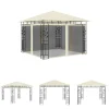 Telte & Lysthuse^The Living Store pavillon med myggenet 3x3x2,73 m 180 g/m² cremefarvet - Festtelte & havepavilloner