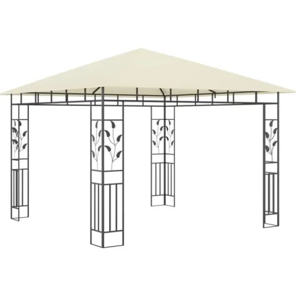 Telte & Lysthuse^The Living Store pavillon med myggenet 3x3x2,73 m 180 g/m² cremefarvet - Festtelte & havepavilloner