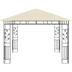 Telte & Lysthuse^The Living Store pavillon med myggenet 3x3x2,73 m 180 g/m² cremefarvet - Festtelte & havepavilloner