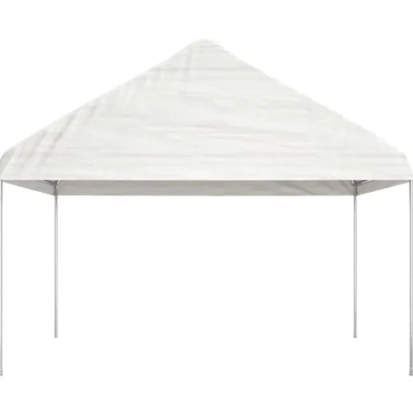 Telte & Lysthuse^The Living Store pavillon med tag 8,92x4,08x3,22 m polyethylen hvid - Festtelte & havepavilloner