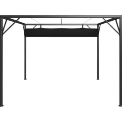 Hot The Living Store pavillon med sammenrulleligt tag 3x3 m antracitgrå - Festtelte & havepavilloner Buer, Spalier, Lysthuse Uden Tag