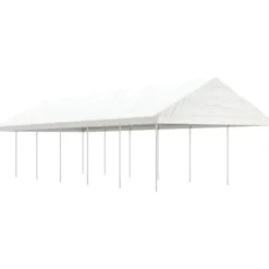 Telte & Lysthuse^The Living Store pavillon med tag 13,38x4,08x3,22 m polyethylen hvid - Festtelte & havepavilloner