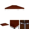 Clearance The Living Store pavillontopdække 310 g/m² 3 x 4 m terracotta - Festtelte & havepavilloner – tage Telte & Lysthuse