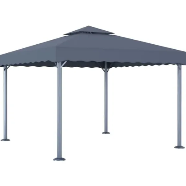Sale The Living Store pavillon med LED-lyskæder 300x300 cm aluminium antracitgrå - Festtelte & havepavilloner Telte & Lysthuse
