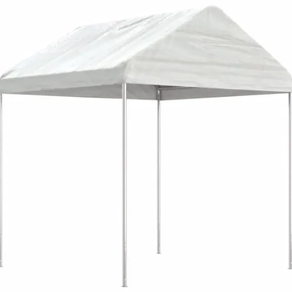 Telte & Lysthuse^The Living Store pavillon med tag 4,46x2,28x2,69 m polyethylen hvid - Festtelte & havepavilloner