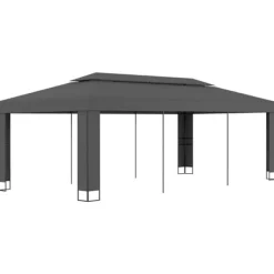 Hot The Living Store pavillon med dobbelttag 3x6 m antracitgrå - Festtelte & havepavilloner Telte & Lysthuse