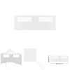 Telte & Lysthuse^The Living Store pavillonvæg med vinduer 6x2 m hvid - Festtelte & havepavilloner – tilbehør