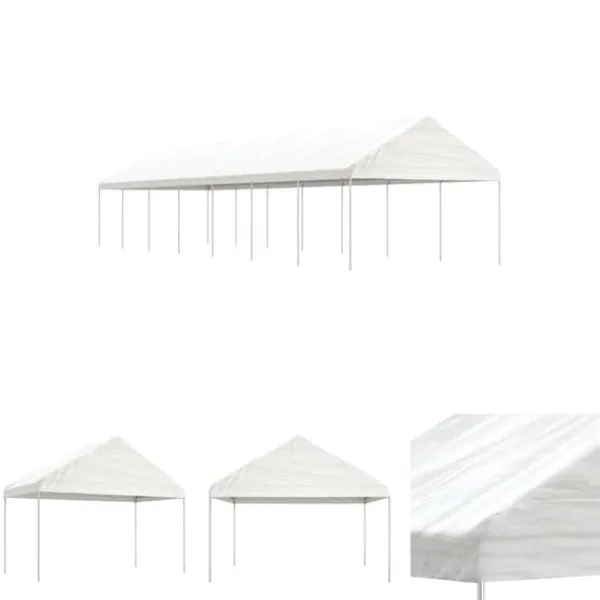 Clearance The Living Store pavillon med tag 15,61x4,08x3,22 m polyethylen hvid - Festtelte & havepavilloner Telte & Lysthuse