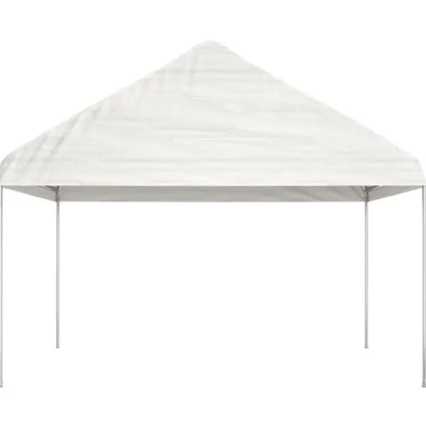 Clearance The Living Store pavillon med tag 15,61x4,08x3,22 m polyethylen hvid - Festtelte & havepavilloner Telte & Lysthuse