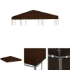 Telte & Lysthuse^The Living Store pavillontopdække 310 g/m² 3 x 3 m brun - Festtelte & havepavilloner – tage