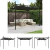 Hot The Living Store pergola med sammenrulleligt tag 295x292x230 cm antracitgrå - Festtelte & havepavilloner Buer, Spalier, Lysthuse Uden Tag