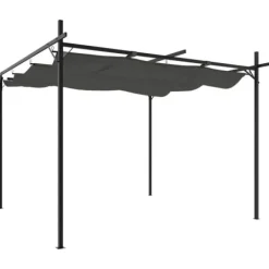 Hot The Living Store pergola med sammenrulleligt tag 295x292x230 cm antracitgrå - Festtelte & havepavilloner Buer, Spalier, Lysthuse Uden Tag