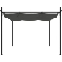 Hot The Living Store pergola med sammenrulleligt tag 295x292x230 cm antracitgrå - Festtelte & havepavilloner Buer, Spalier, Lysthuse Uden Tag