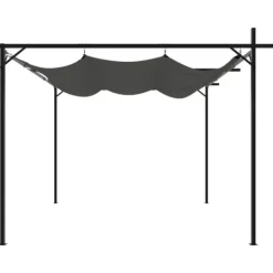 Hot The Living Store pergola med sammenrulleligt tag 295x292x230 cm antracitgrå - Festtelte & havepavilloner Buer, Spalier, Lysthuse Uden Tag