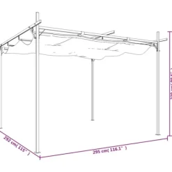 Hot The Living Store pergola med sammenrulleligt tag 295x292x230 cm antracitgrå - Festtelte & havepavilloner Buer, Spalier, Lysthuse Uden Tag