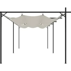 Buer, Spalier, Lysthuse Uden Tag^The Living Store pergola med sammenrulleligt tag 589x292x230 cm cremefarvet - Festtelte & havepavilloner