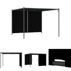 Buer, Spalier, Lysthuse Uden Tag^The Living Store pergola tilbagetrækkeligt tag 3x3 m antracitgrå - Havebuer, espalierer & pergolaer