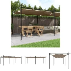 New The Living Store pergola med sammenrulleligt tag 589x292x230 cm gråbrun - Festtelte & havepavilloner Buer, Spalier, Lysthuse Uden Tag