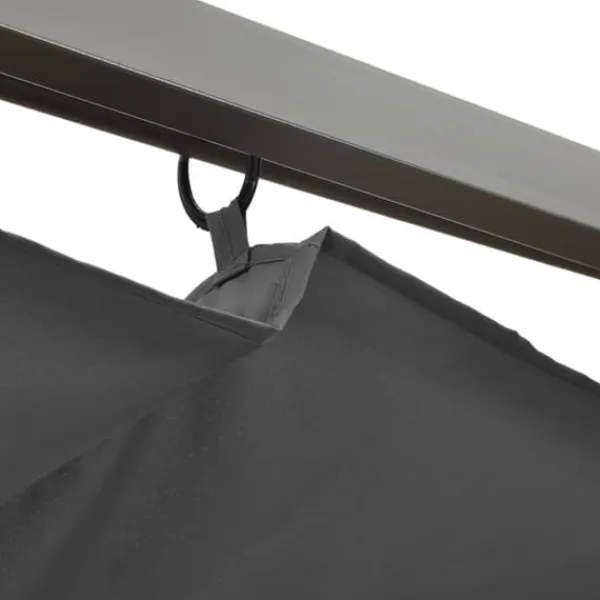 Buer, Spalier, Lysthuse Uden Tag^The Living Store pergola med sammenrulleligt tag 3x3 m 180 g/m² antracitgrå - Havebuer, espalierer & pergolaer