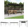 Hot The Living Store pergola med sammenrulleligt tag 589x292x230 cm antracitgrå - Festtelte & havepavilloner Buer, Spalier, Lysthuse Uden Tag