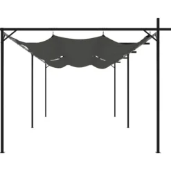 Hot The Living Store pergola med sammenrulleligt tag 589x292x230 cm antracitgrå - Festtelte & havepavilloner Buer, Spalier, Lysthuse Uden Tag