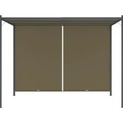 Buer, Spalier, Lysthuse Uden Tag^The Living Store pergola med tilbagetrækkeligt tag 3x3 m 180 g/m² gråbrun - Havebuer, espalierer & pergolaer