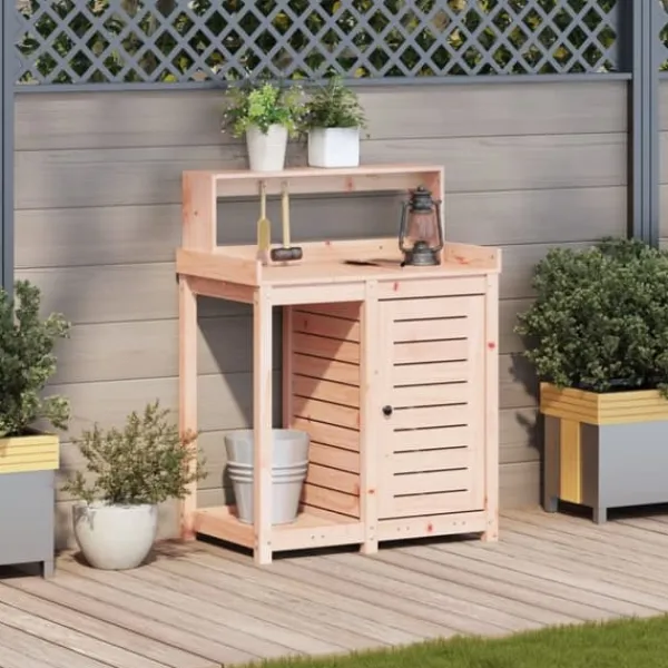 Plantningsbænke^The Living Store plantebord med hylder 82,5x50x109,5 cm massivt douglasgran - Planteborde