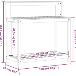 Hot The Living Store plantebord med hylder 108x50x109,5 cm massivt douglasgran - Planteborde Plantningsbænke