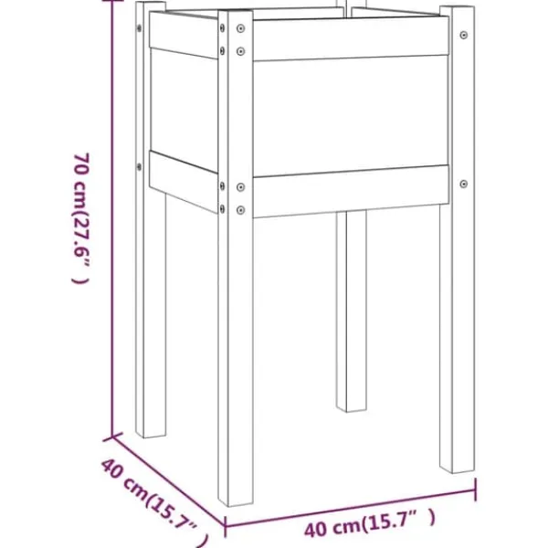 Best The Living Store plantekasse 50x50x70 cm massivt fyrretræ - Plantekrukker Krukker & Plantebeholdere
