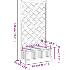 Hot The Living Store plantekasse med espalier massivt grantræ sort - Plantekrukker Buer, Spalier, Lysthuse Uden Tag
