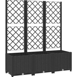 Hot The Living Store plantekasse med espalier 120x40x136 cm PP sort - Plantekrukker Krukker & Plantebeholdere