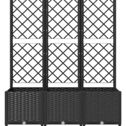 Hot The Living Store plantekasse med espalier 120x40x136 cm PP sort - Plantekrukker Krukker & Plantebeholdere