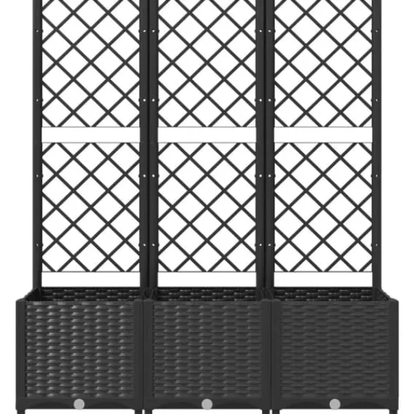 Hot The Living Store plantekasse med espalier 120x40x136 cm PP sort - Plantekrukker Krukker & Plantebeholdere