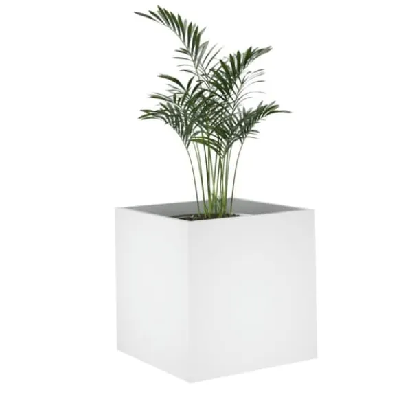 Best The Living Store plantekasse 40x40x40 cm konstrueret træ hvid - Plantekrukker Krukker & Plantebeholdere