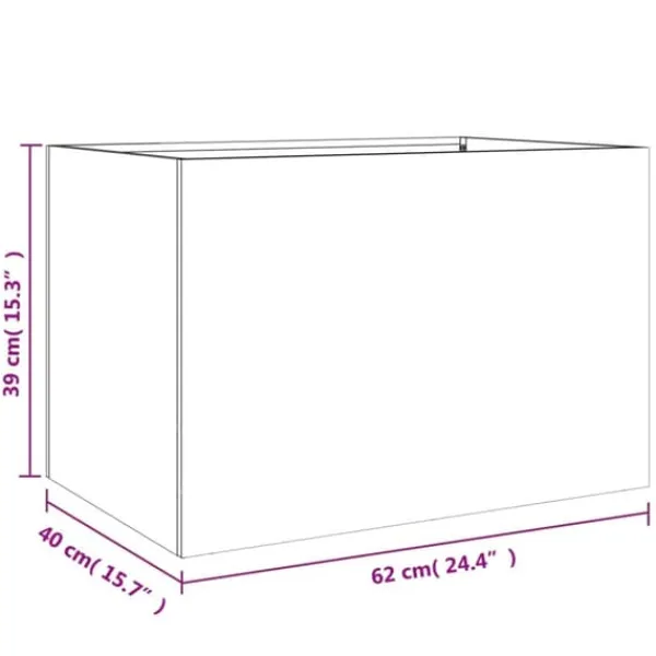 New The Living Store plantekasse 62x40x39 cm koldvalset stål hvid - Plantekrukker Krukker & Plantebeholdere