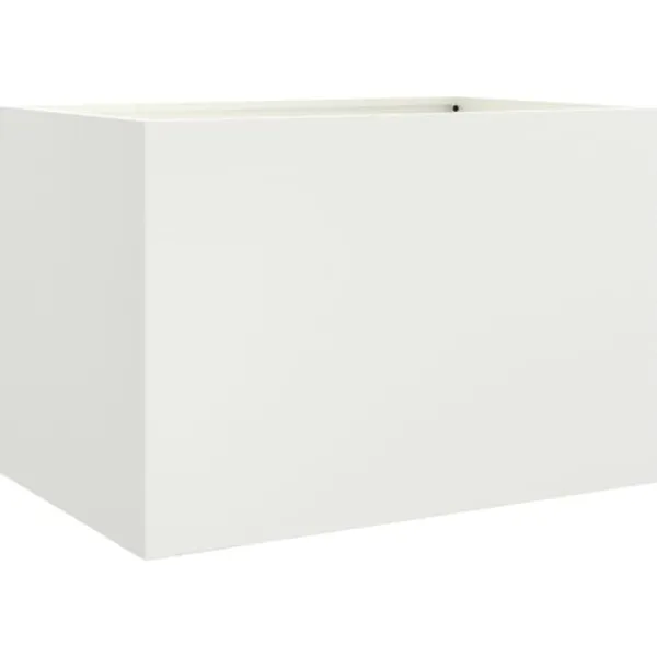 New The Living Store plantekasse 62x40x39 cm koldvalset stål hvid - Plantekrukker Krukker & Plantebeholdere