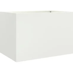 New The Living Store plantekasse 62x40x39 cm koldvalset stål hvid - Plantekrukker Krukker & Plantebeholdere