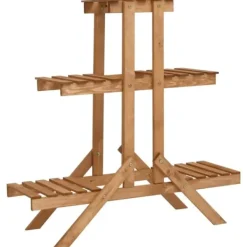 Plantestativer^The Living Store plantestativ 83x25x83 cm fyrretræ - Planteborde