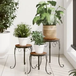 Plantestativer^The Living Store plantestativer 3 stk. keramik terracottafarvet - Planteborde