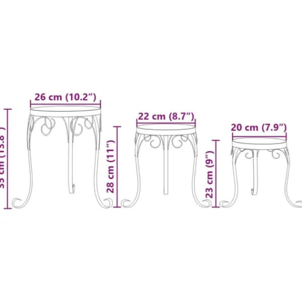 Plantestativer^The Living Store plantestativer 3 stk. keramik terracottafarvet - Planteborde