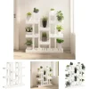 Sale The Living Store plantestativ 104,5x25x109,5 cm massivt fyrretræ hvid - Planteborde Plantestativer
