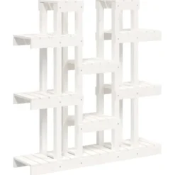 Sale The Living Store plantestativ 104,5x25x109,5 cm massivt fyrretræ hvid - Planteborde Plantestativer