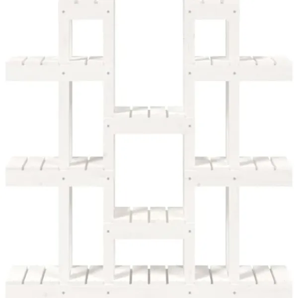 Sale The Living Store plantestativ 104,5x25x109,5 cm massivt fyrretræ hvid - Planteborde Plantestativer