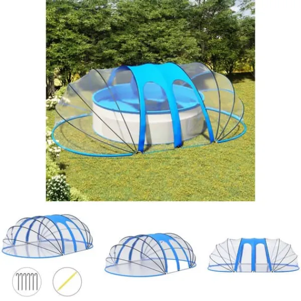 The Living Store poolkuppel 620x410x205 cm oval - Poolovertræk Pool- & Spatilbehør