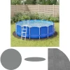 New The Living Store poolunderlag Ø428 cm polyester-geotekstil lysegrå - Poolovertræk Pool- & Spatilbehør